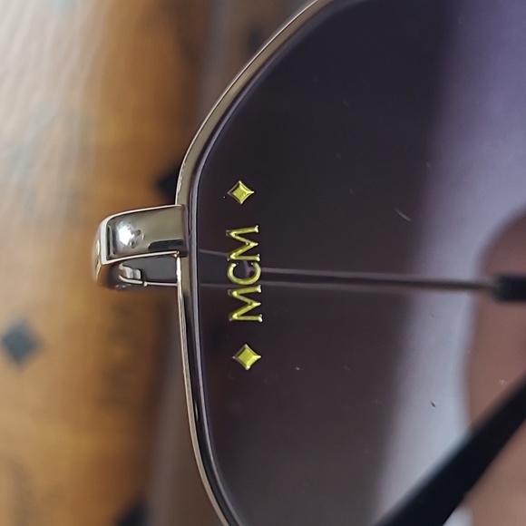 MCM Gold Frame Hexagonal Sunglasses with Gray Gradient Lenses main image 4